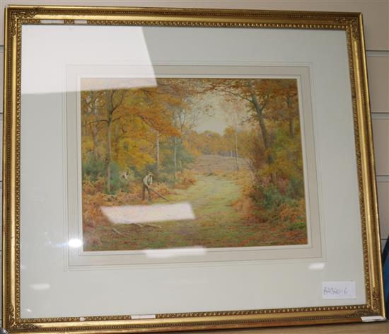 George Marks Foresters in woodland 10 x 13in.